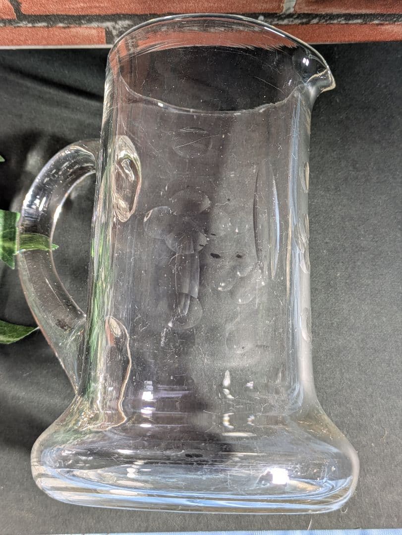 イギリス アンティーク ガラス製 ウォーターピッチャー ジャグ