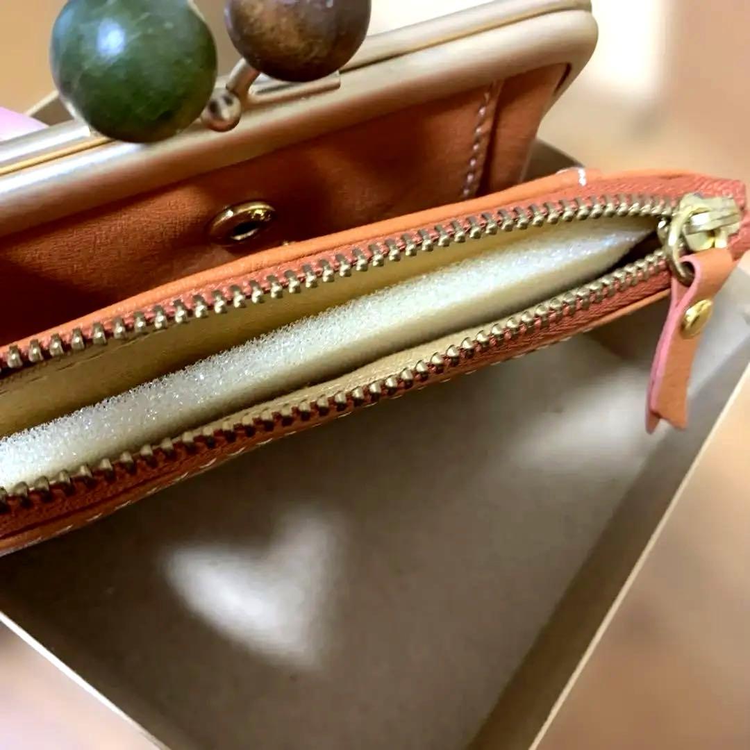 新品未使用 タグ箱付き ズッケロ がま口 二つ折り 財布 オレンジ