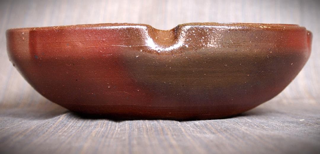 人気作家★藤原喜久代【師：辻清明】備前梅鉢（２３，５ｃｍ）★緋襷★共箱