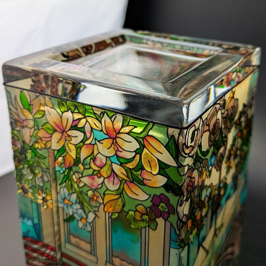 Amia Studios ステンドグラス風ガラス花瓶 ヨーロッパのカフェ街並み