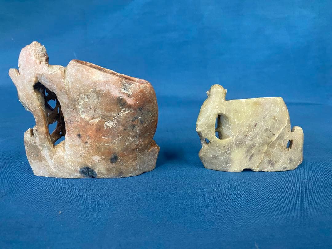 中国美術　置物　入れ物　石　骨董　アンティーク