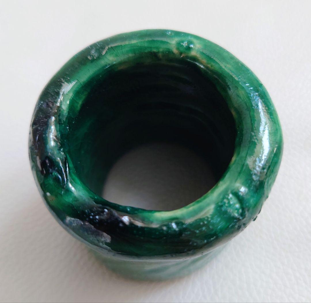 ナオトン千家十職 楽吉左衛門 青ツクネ 蓋置 共箱 即中斎書付 茶道具