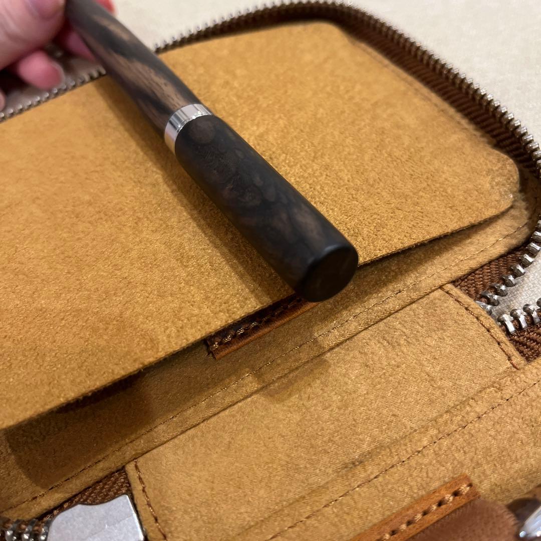 黒柿孔雀杢　極上　万年筆