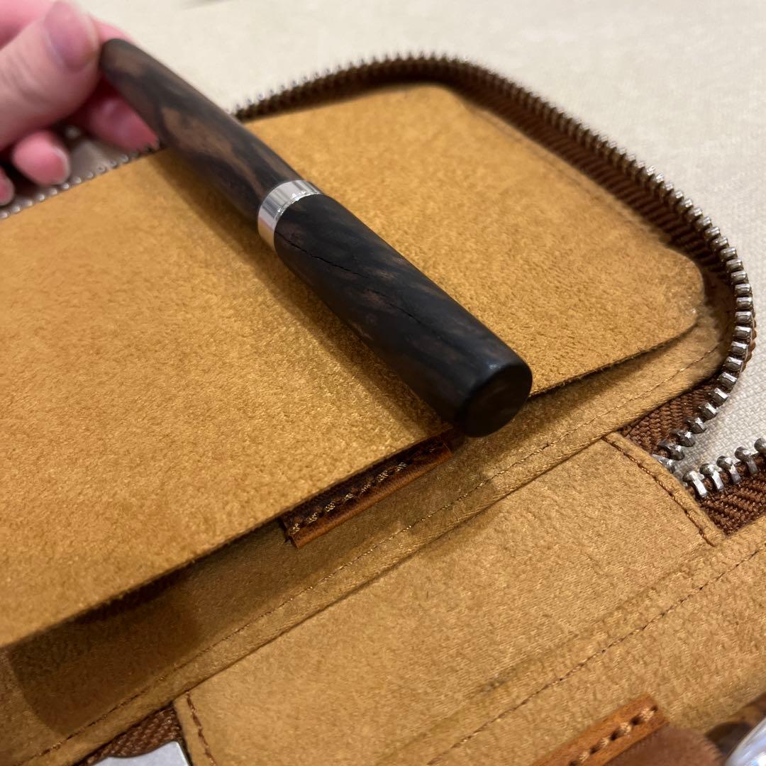 黒柿孔雀杢　極上　万年筆