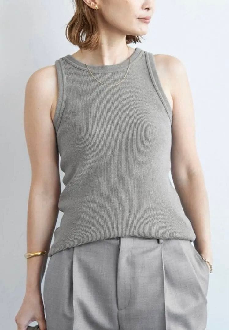 ドゥーズィエムクラス　LOREL RIB タンクトップ　グレー