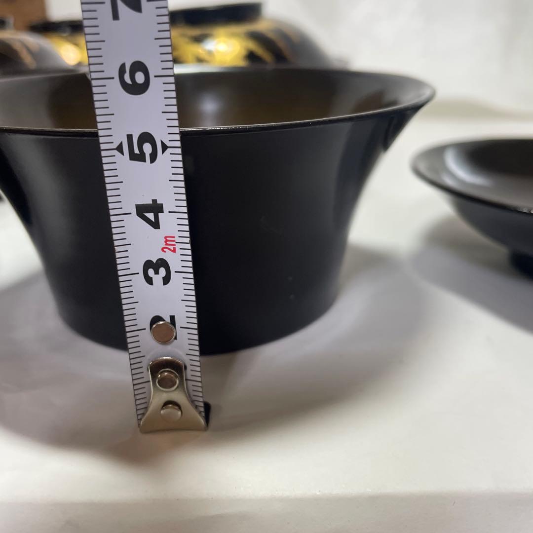 漆器　沈金　金蒔絵　木製　蓋付椀　お煮物椀　吸物椀　8客　骨董品　京都屋　善八