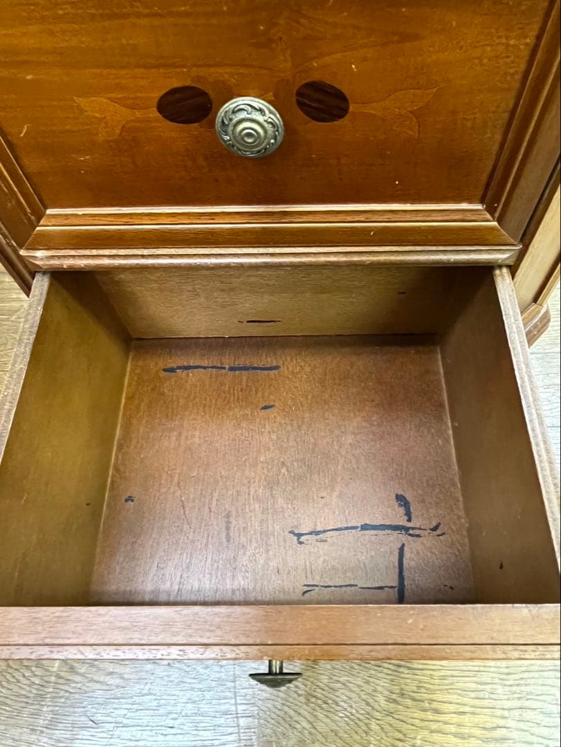 アンティーク家具 木製 イタリア 象嵌 電話台 サイドテーブル チェスト