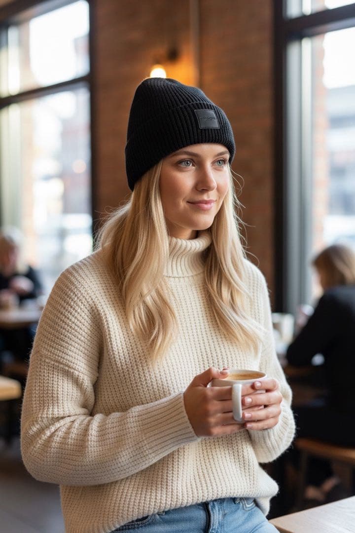 アイ　新品　ショッパー付　COACH コーチ　ニットキャップ