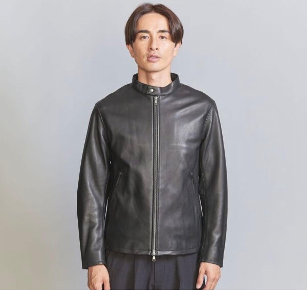 BY シープレザー シングル ライダースジャケット