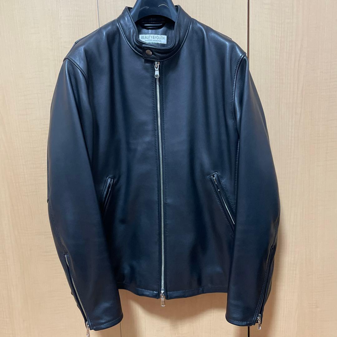 BY シープレザー シングル ライダースジャケット