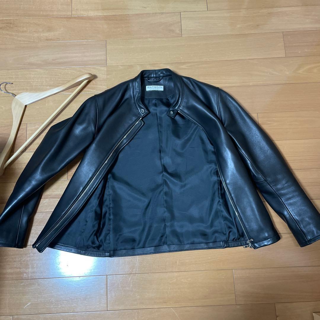 BY シープレザー シングル ライダースジャケット