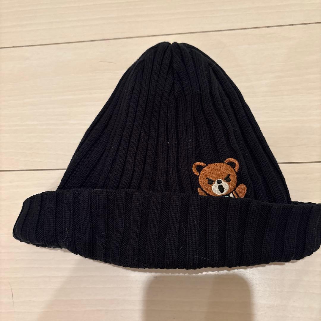 新品ヒステリックグラマー 刺繍の黒ニット帽　ベア