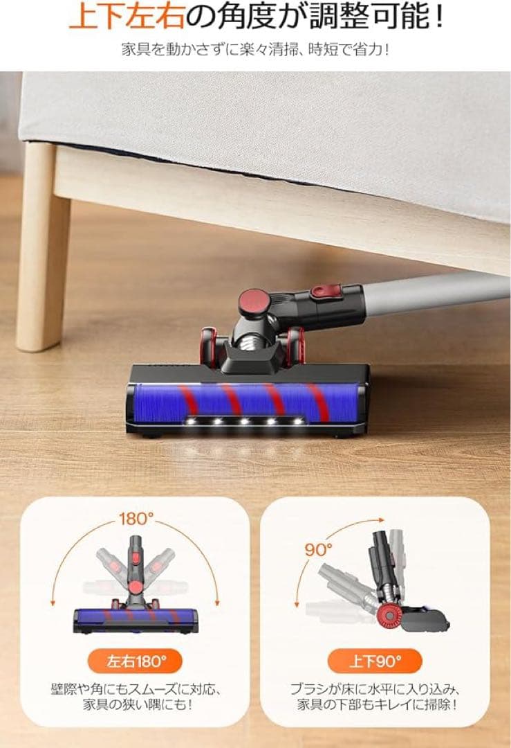 ダイソン並の吸引力⭐️掃除機 コードレス 45000pa ハンディ　液晶　壁掛け