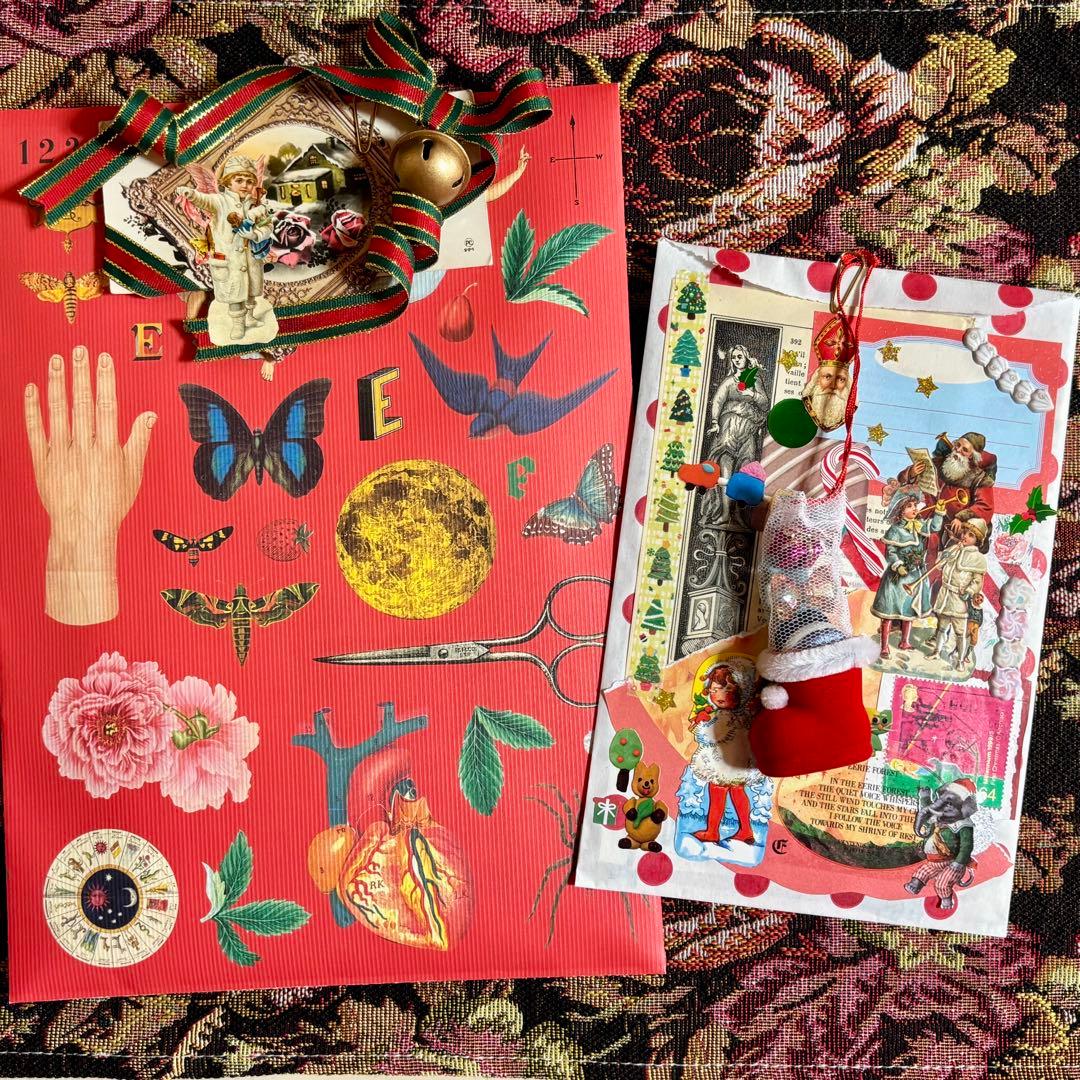 クリスマスおすそ分けファイル　ジャンクジャーナル　コラージュ素材