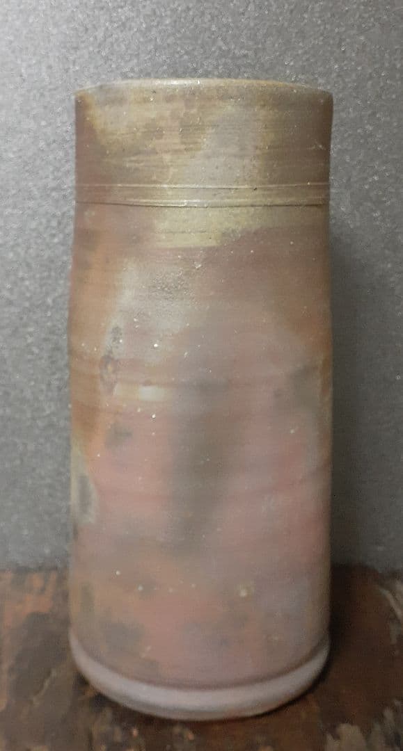 日本工芸会正会員　【藤原和】造　備前花入れ　祖父人間国宝藤原啓　父人間国宝藤原雄