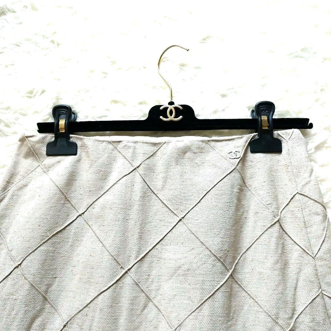 LeLe様　マトラッセスカート　ココボタン　フレア　シルク　ベージュ　40