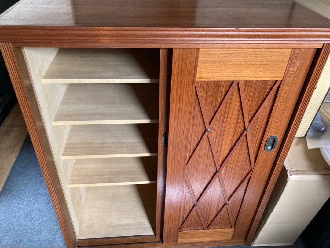 最終値下　木製シューズラック ダイヤモンドパターン 天然木