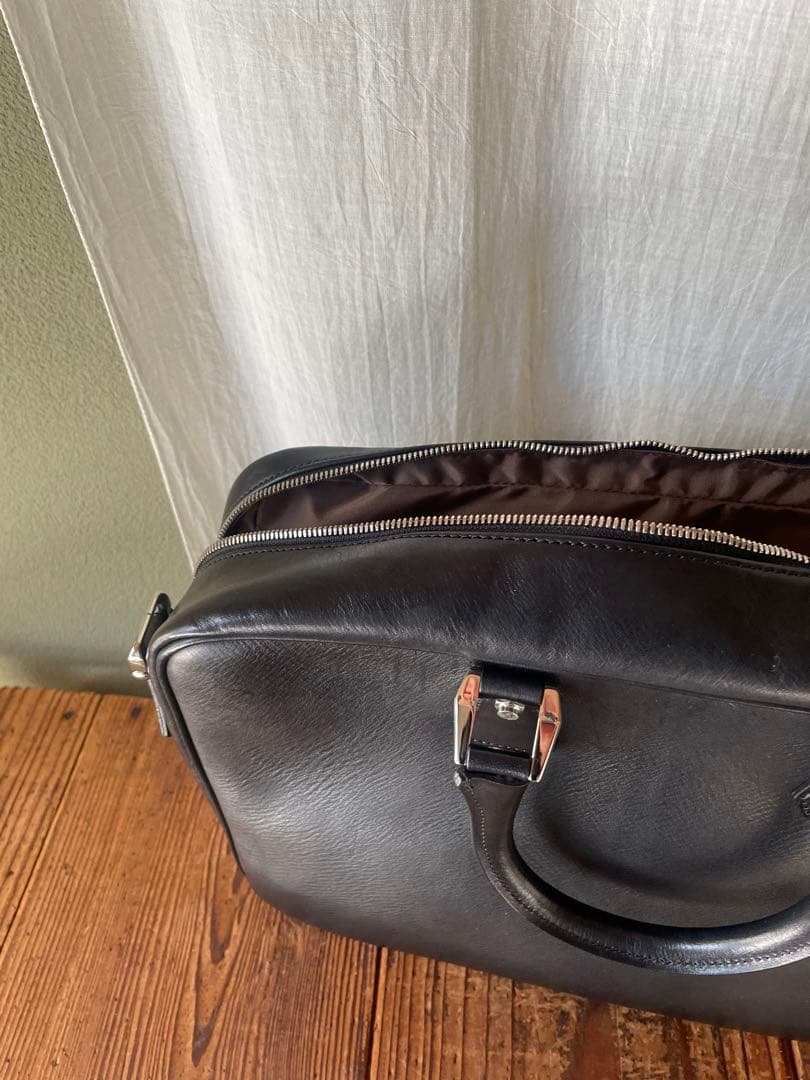 【未使用】万双　双鞣和地 シングルブリーフケース　ブラック　黒