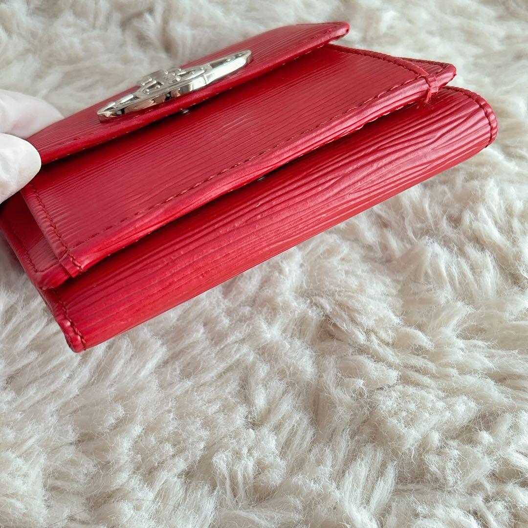 ヴィヴィアンウエストウッド 財布 三つ折り レッド オーブ ミニ財布 赤 レザー