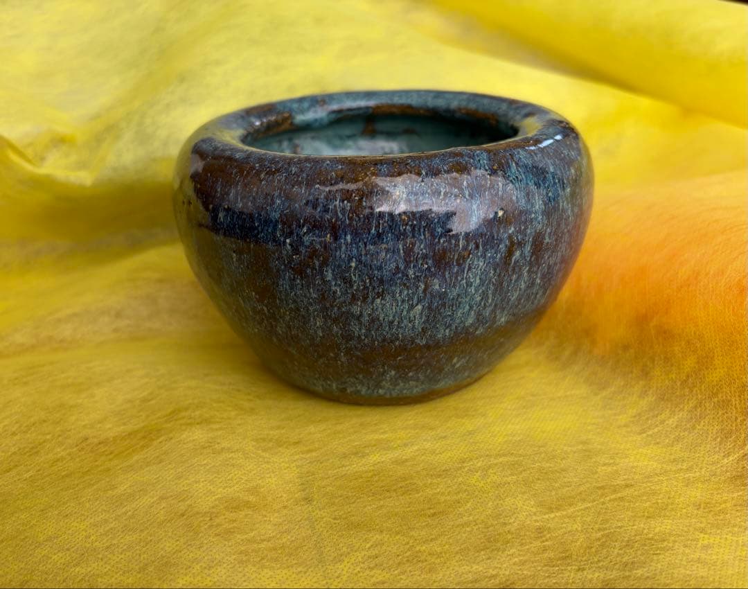 中国　葛徳和造　火入　建水　海鼠釉