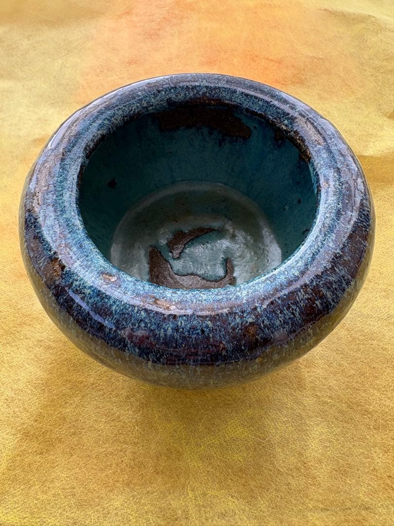 中国　葛徳和造　火入　建水　海鼠釉