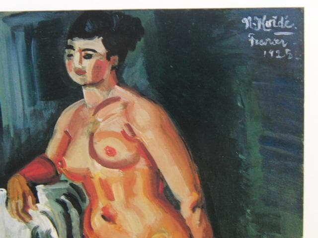 小出楢重、裸婦、希少な額装用画集より、新品高級額装付、状態良好