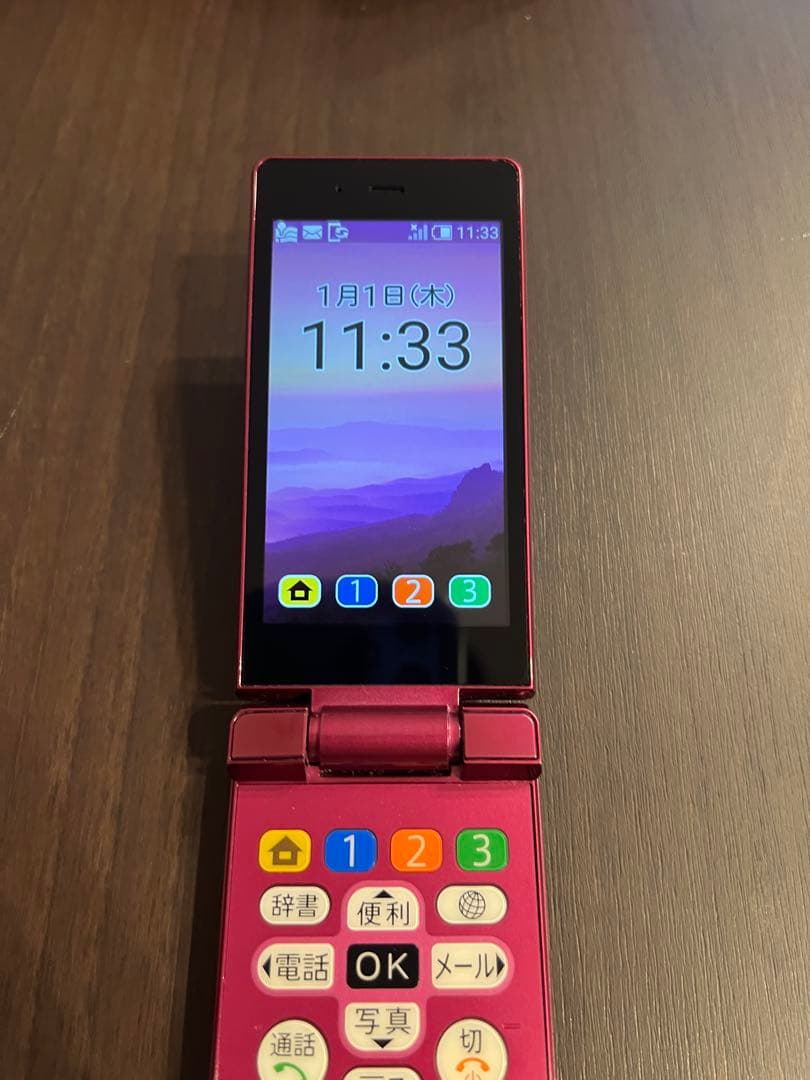 【値下げ交渉可】かんたん携帯9　505SH　ワインレッド