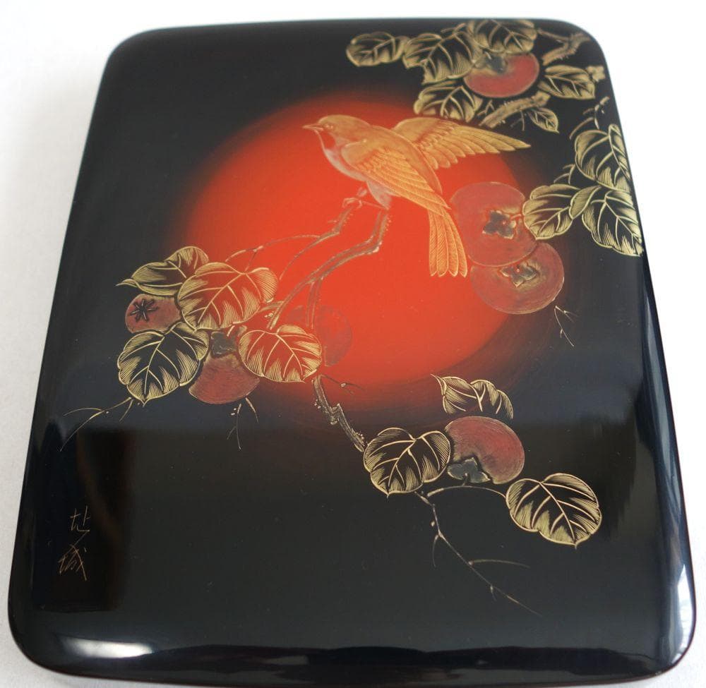 未使用 輪島塗 沈金 めじろ 硯箱