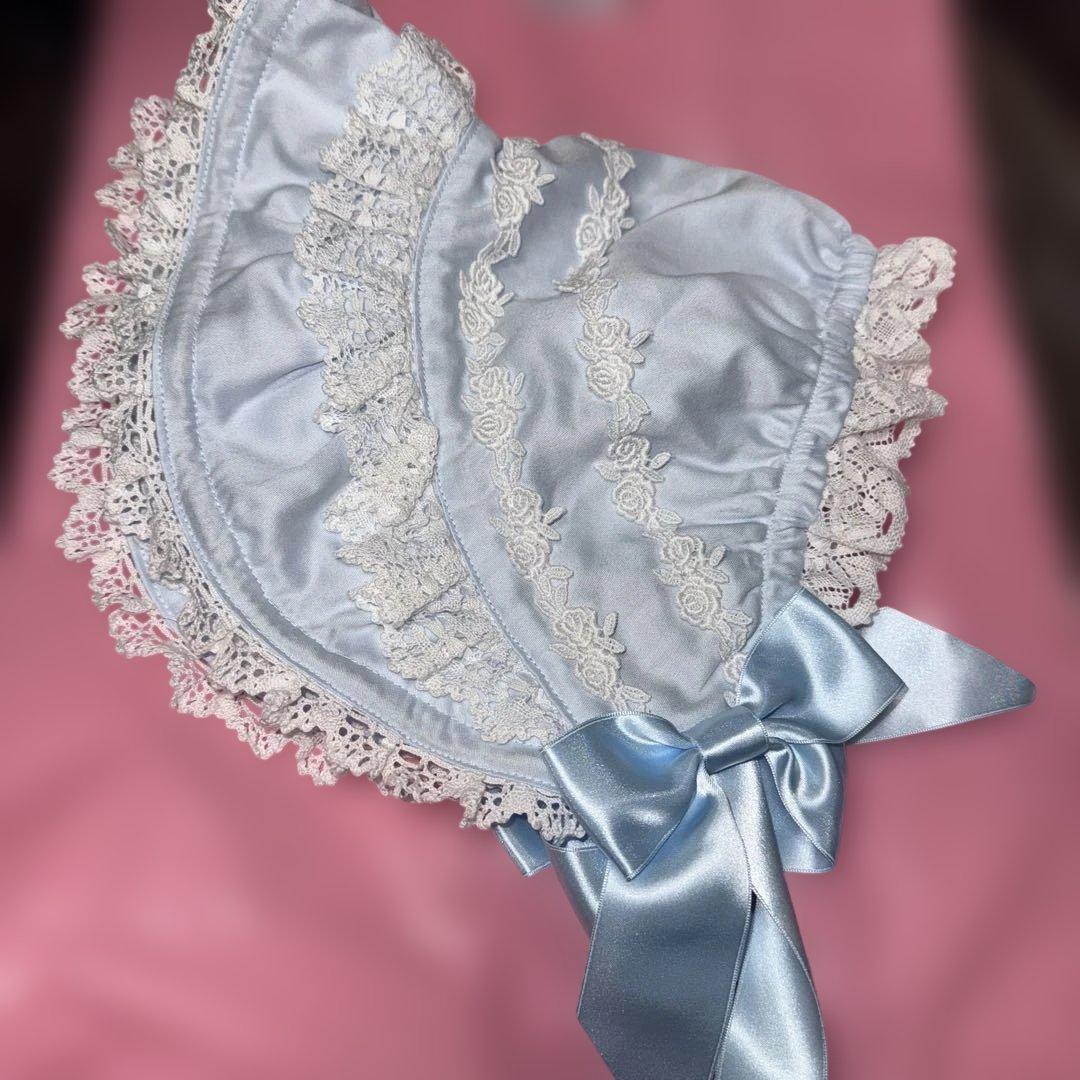 Romantic Roseハーフボンネット　サックス