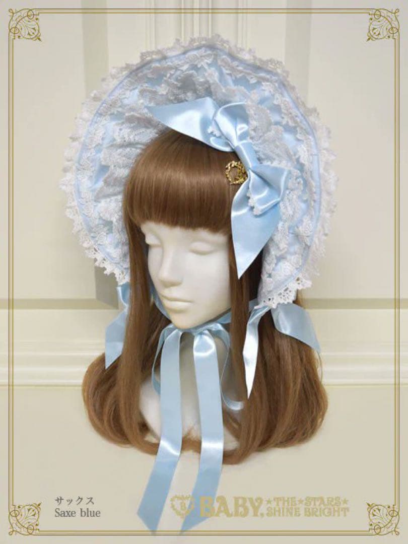 Romantic Roseハーフボンネット　サックス