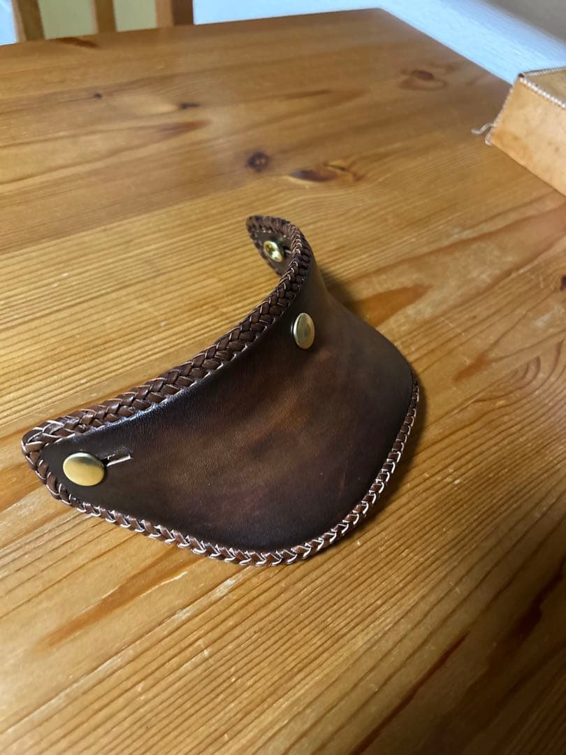 親父オーダー品　レギュラーバイザー手染めアンティーク（ダブルステッチ）