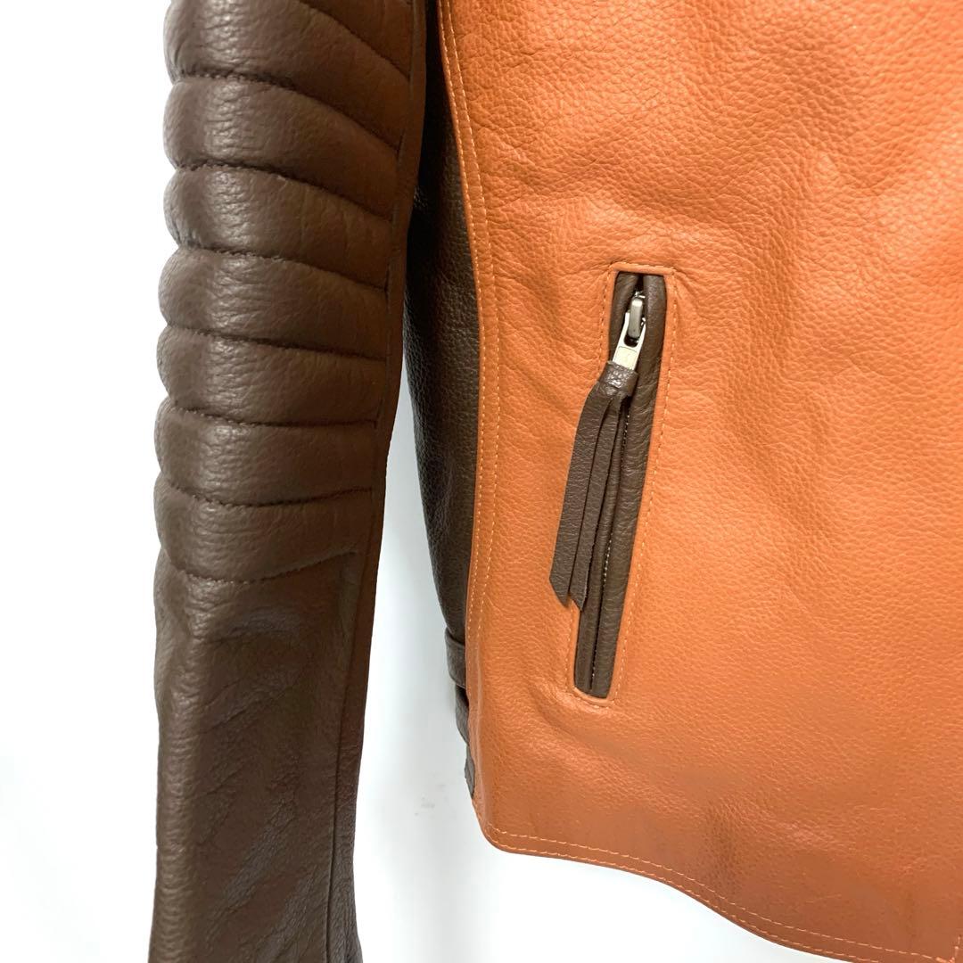 美品！フリーダム革ジャン バッファローレザー シングルライダース ジャケットLL