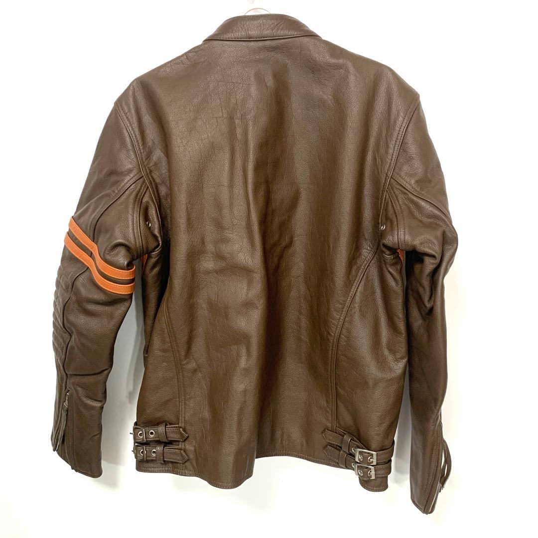 美品！フリーダム革ジャン バッファローレザー シングルライダース ジャケットLL