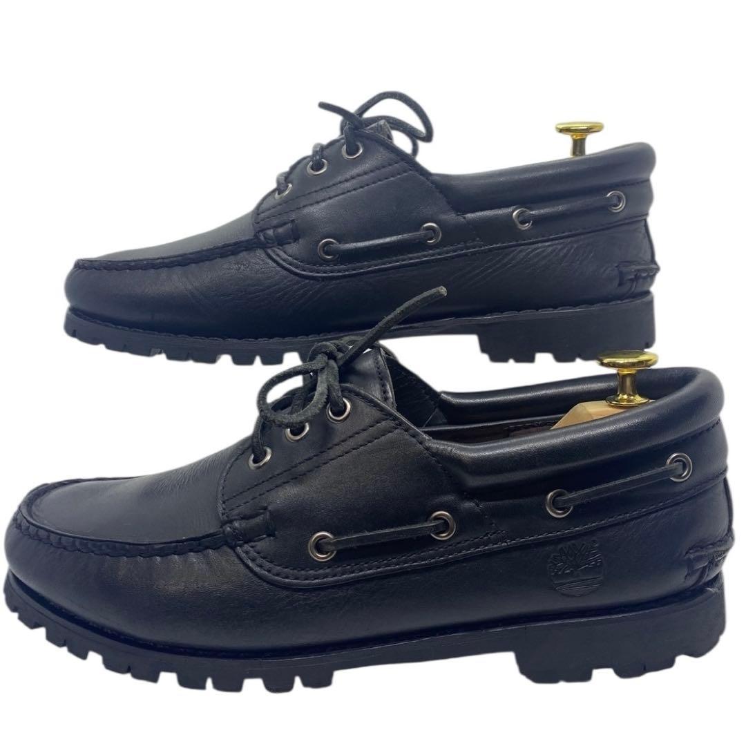 ティンバーランド　26cm デッキシューズ ビブラムソール ブラック 黒 レザー