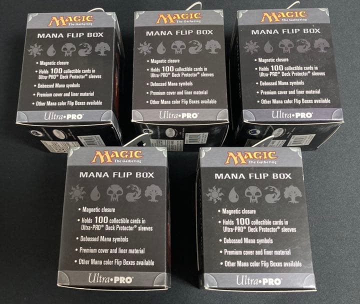 【匿名配送】MTG「つや消し新革風フリップデッキボックス」5種セット