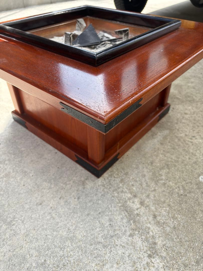 木製座卓 引き出し付き 灰皿付き　火鉢　囲炉裏テーブル　座卓　付属品あり