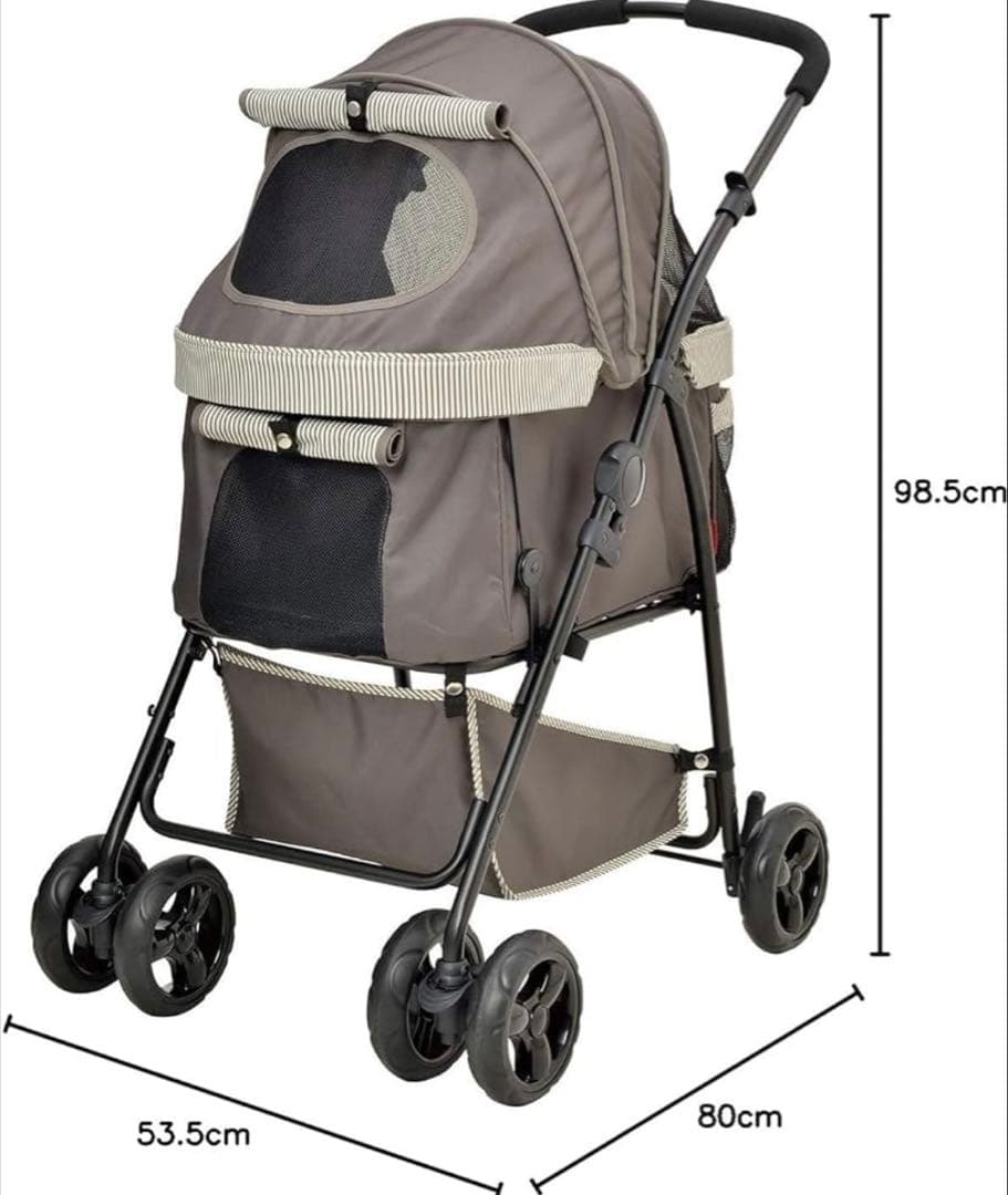 わんわんカート 多頭用DXplus ストライプグリーン