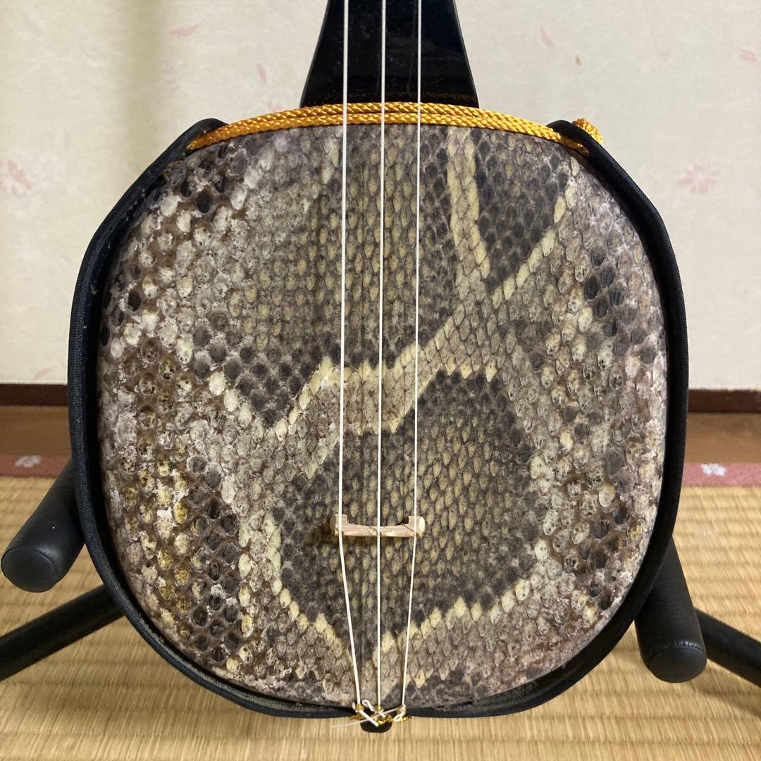 三線 本体 皮 ケース付(希望の方はスタンド