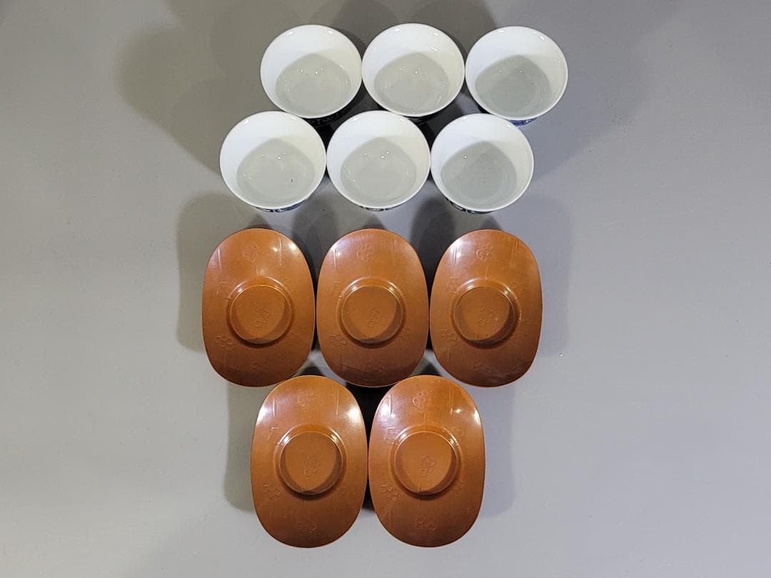 煎茶 染付碗 桑茶器櫃 銅茶托 まとめて