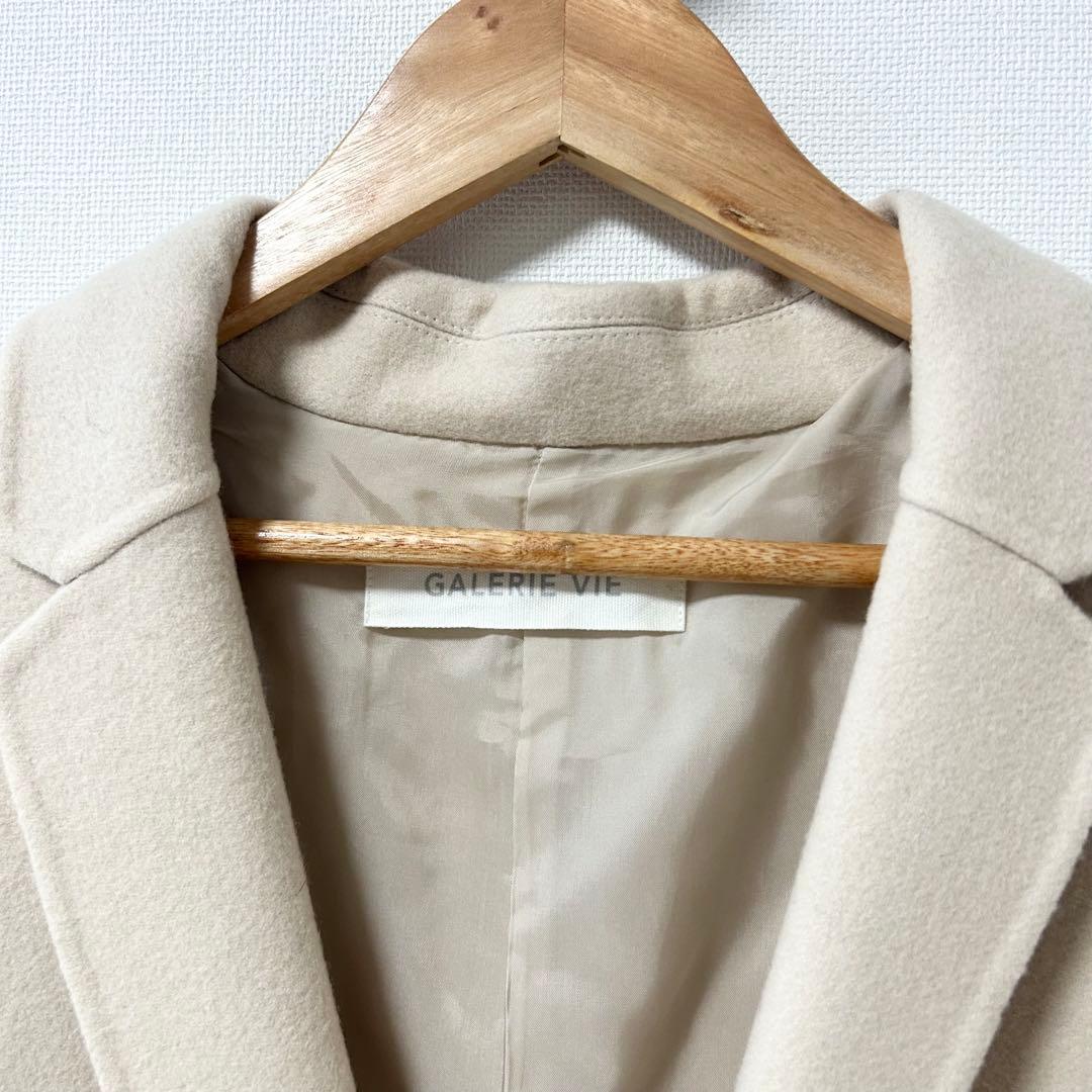 GALERIE VIE 　ライトメルトンチェスターコート　ライトベージュ　36