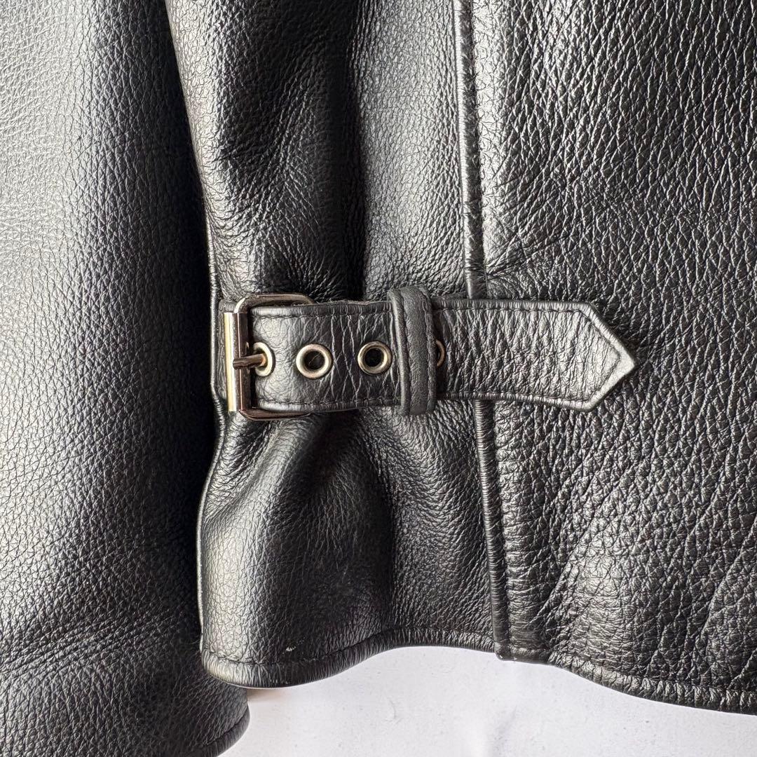 schott ショット USA製 シングルライダース 裏地キルティング ブラック