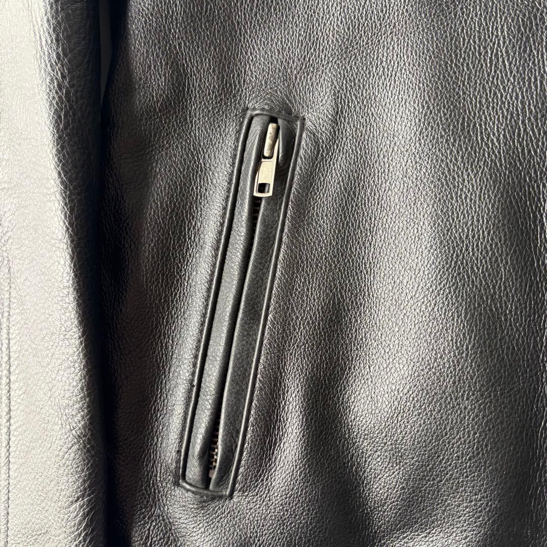 schott ショット USA製 シングルライダース 裏地キルティング ブラック