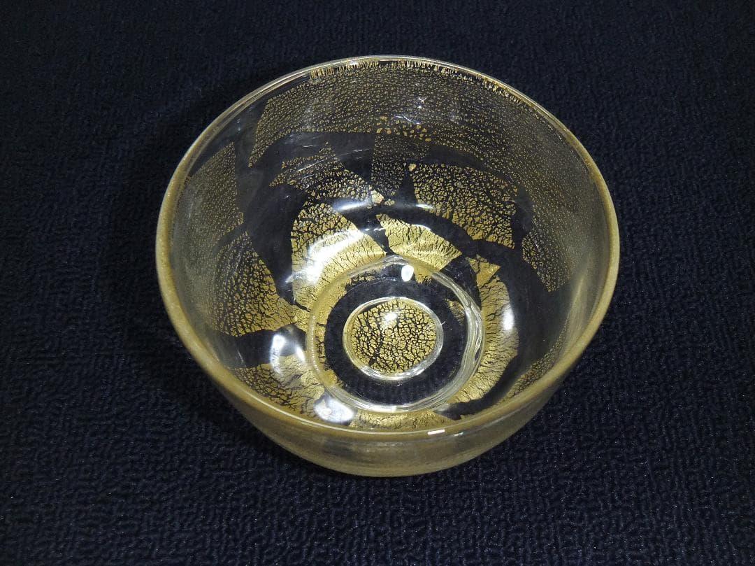 各務満 クリスタル 金彩 茶碗 茶道具