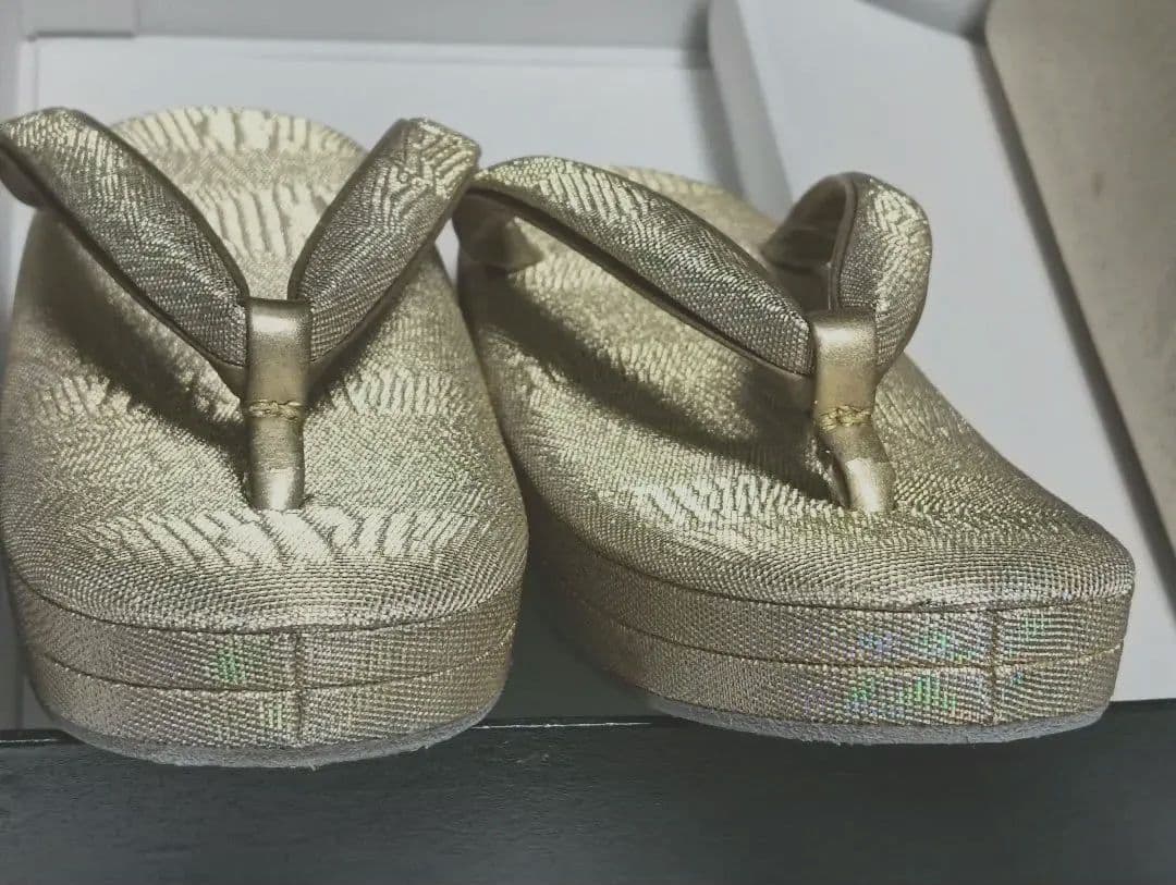 キンワシ印　草履バッグセット　ゴールド　レインボー　着物　和装　和服