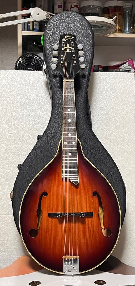 春日フラットマンドリン M-30 クリップピックアップ、ハードケース付き！