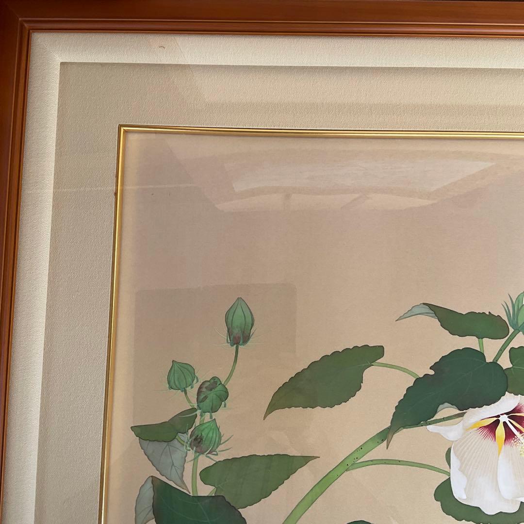 日本画　徳岡神泉作　花　10号　絹本