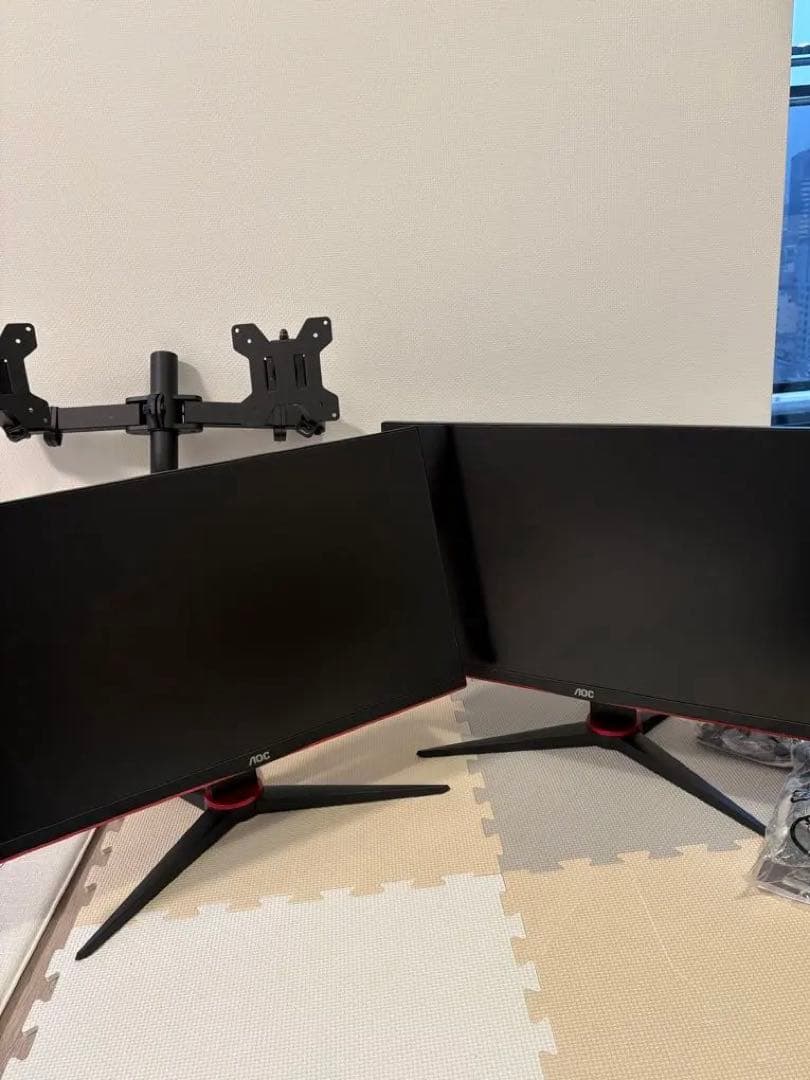AOC デュアルモニターセット ケーブル・説明書付