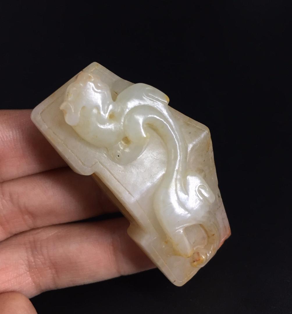 漢代 玉剣飾-剣格 古玉和田玉 中国美術装身具 骨董工芸品収蔵品