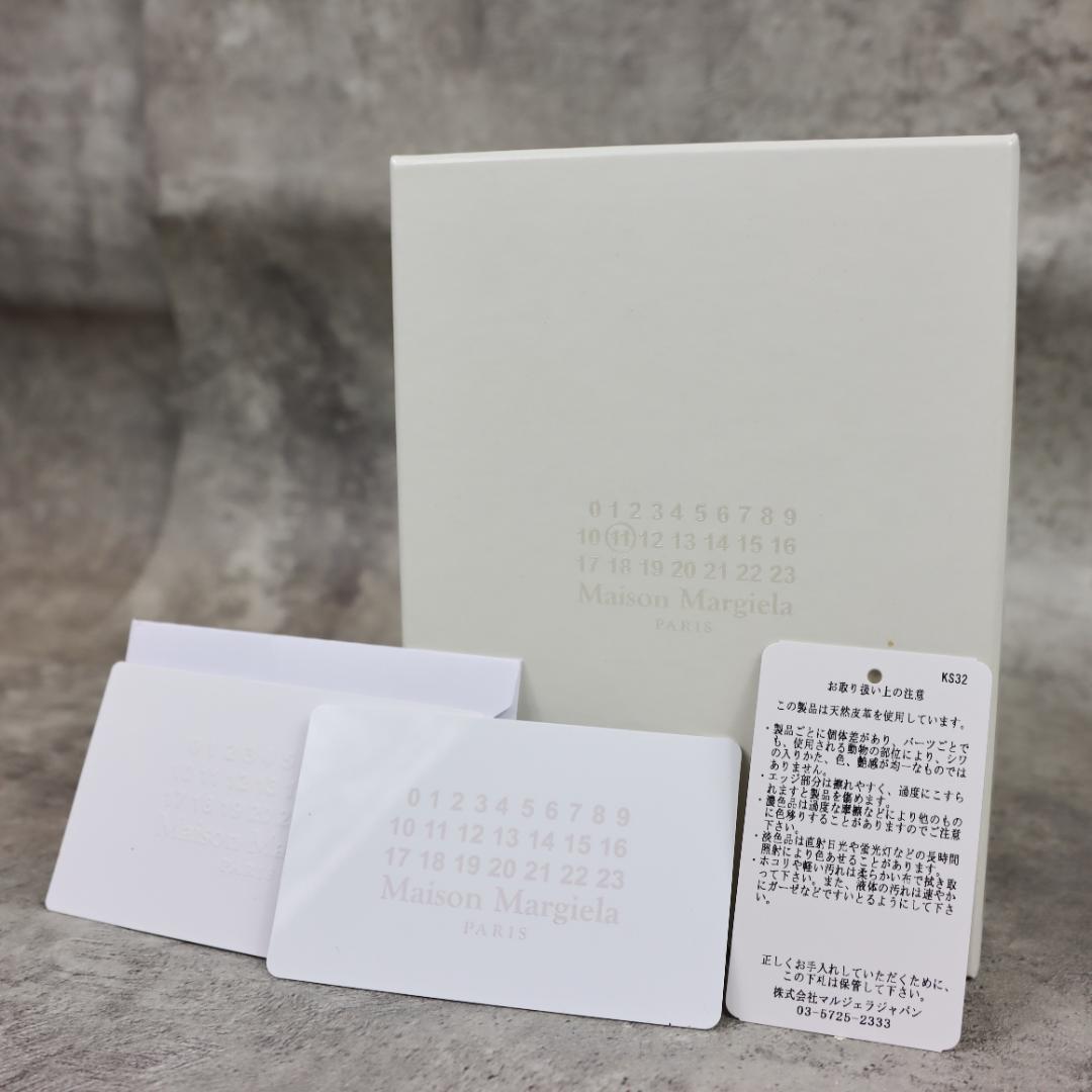 Maison Margiela 三つ折り 財布 レザー グレー ステッチ