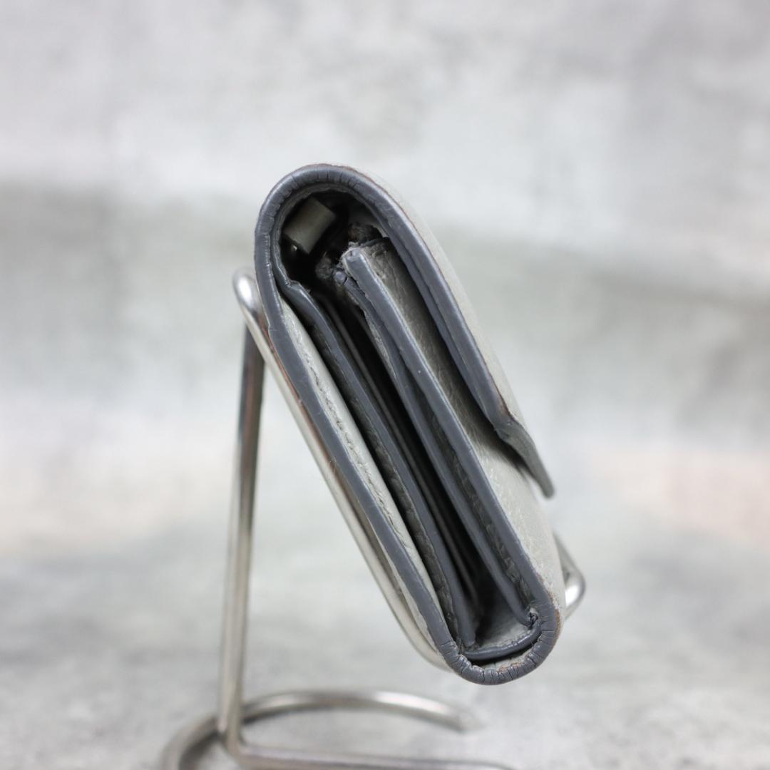 Maison Margiela 三つ折り 財布 レザー グレー ステッチ